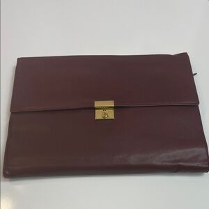 Burgundy Leather Portfolio Legal Pad Holder New